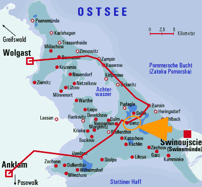 Karte Usedom
